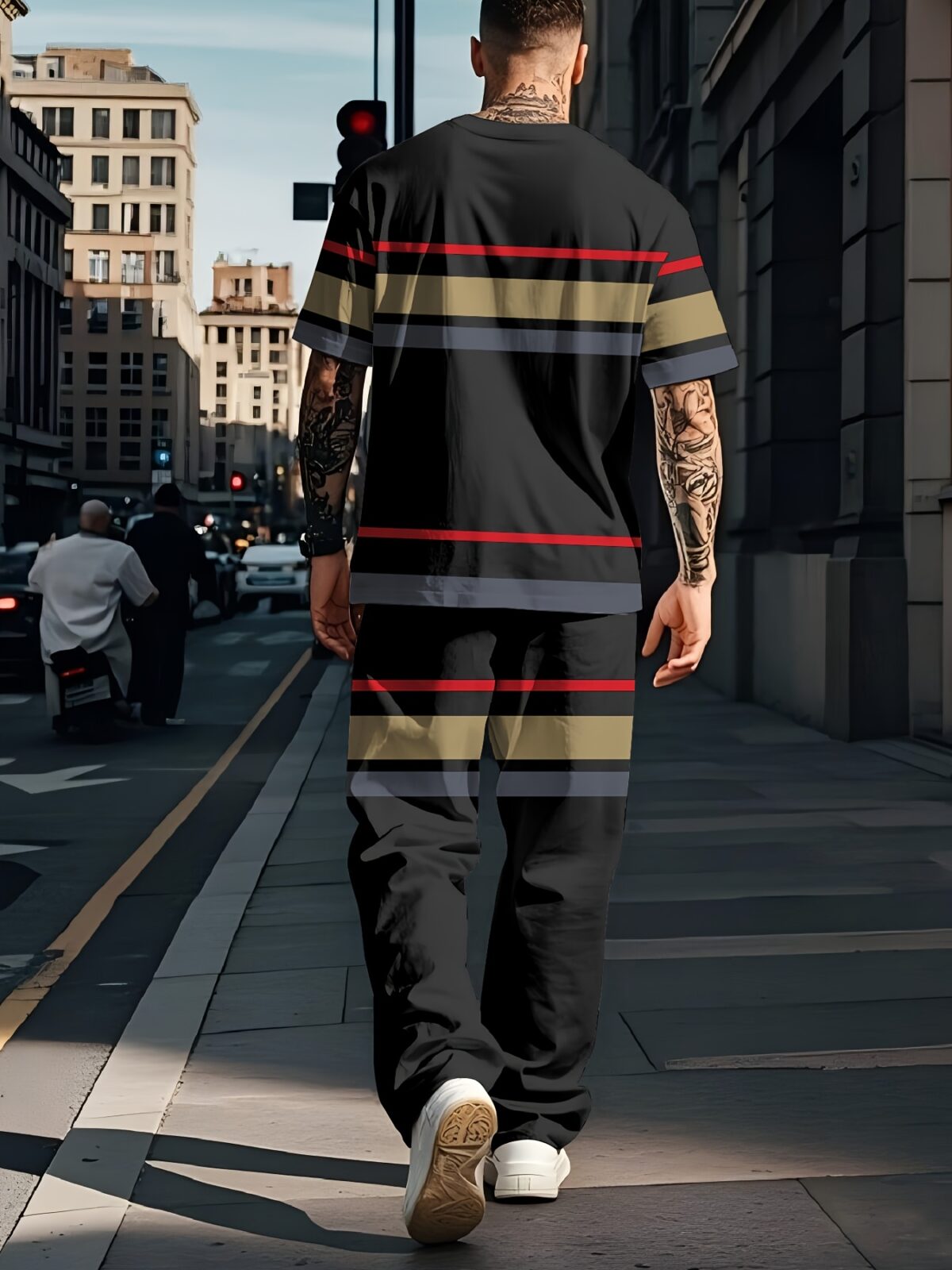 Stylish Newness Urban Edge Mens Print Tracksuit in premium polyester showcasing its comfortable and fashionable design