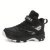 Stylish navy blue Adventure Ready boys mid top sneakers by Newness perfect for active play Durable and comfortable design