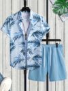 Embrace effortless summer style with the Newness Riviera Escape Leaf Print Set Crafted from breathable polyester this two piece set features a vibrant leaf print perfect for any occasion