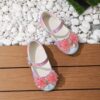Adorable rainbow sparkly Mary Jane flats for girls perfect for adding a touch of sparkle to any outfit Comfortable and stylish kids shoes from Newness