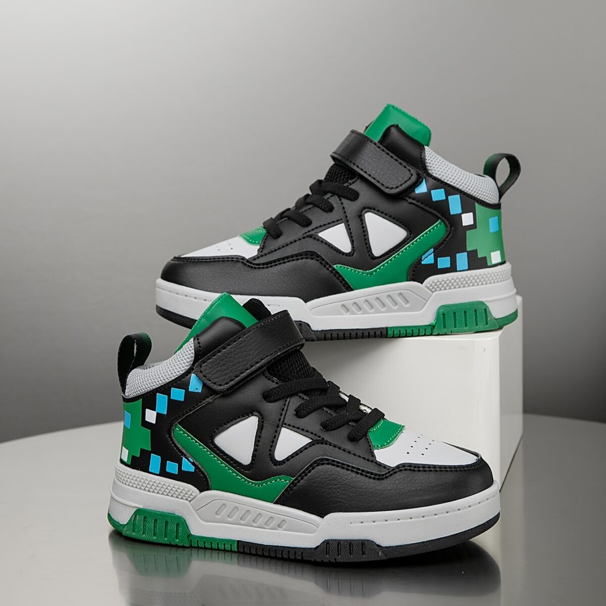 Stylish and durable color block high top sneakers for kids perfect for active play Showcasing vibrant color blocking and sturdy construction