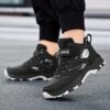 Stylish navy blue Adventure Ready boys mid top sneakers by Newness perfect for active play Durable and comfortable design