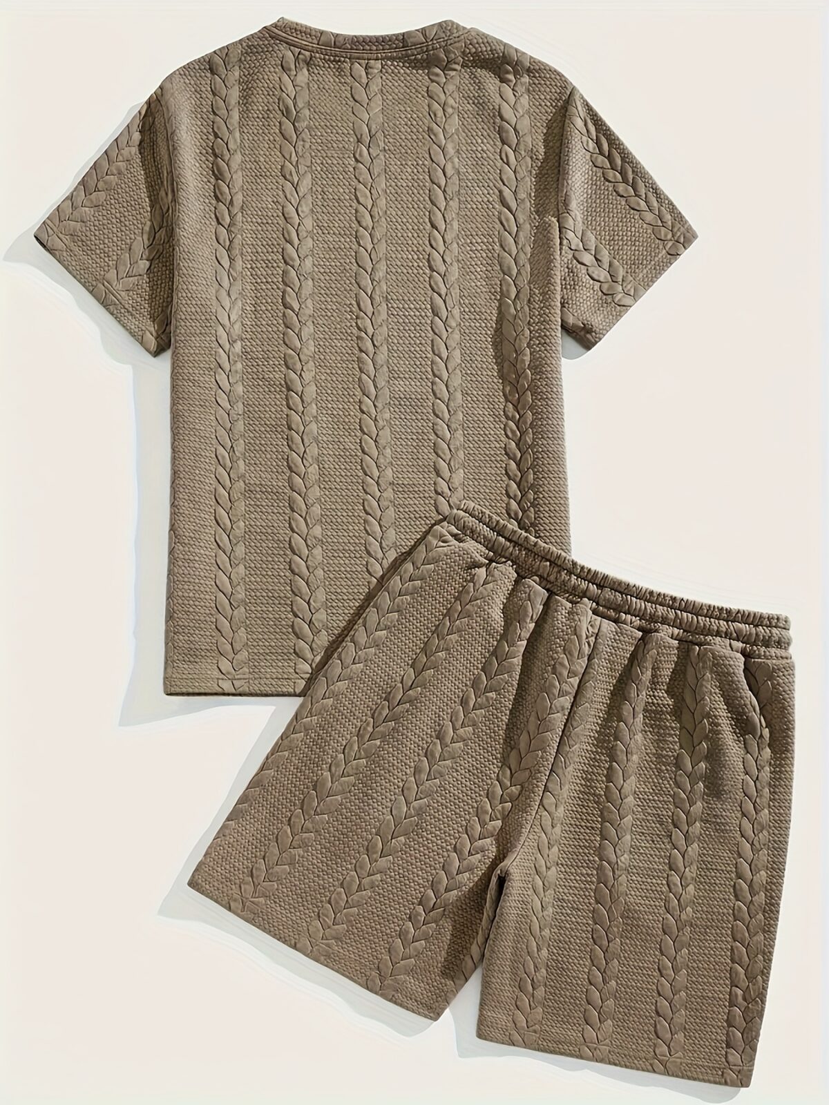 Womens Cable Knit Shorts Set in Cream stylish and comfortable summer outfit