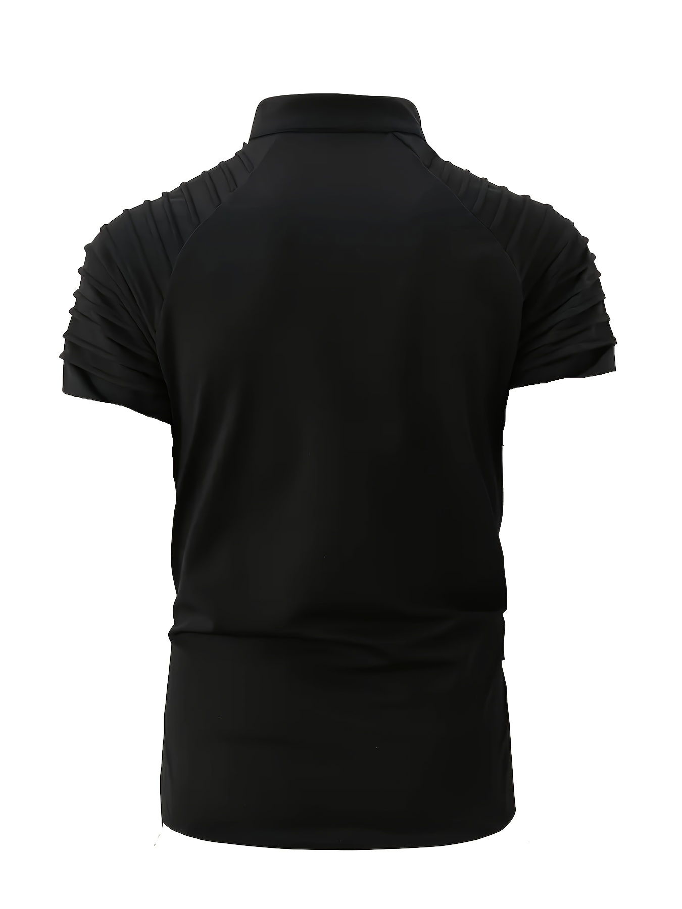 Men's Summer Tactical Training Shirt - Moisture-Wicking Short Sleeve with Stand Collar, Half-Zip Front & Ruched Arm Details - Casual Athletic Top for Outdoor Activities (Vibrant Orange), Smooth Stretch Fabric