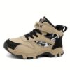 Stylish navy blue Adventure Ready boys mid top sneakers by Newness perfect for active play Durable and comfortable design