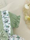 Adorable baby girl wearing a lightweight Summer Meadow floral print dress perfect for casual summer outings