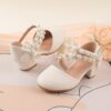 Enchanted Garden Pearl Girl Shoes by Newness Elegant girls shoes adorned with pearls perfect for any occasion