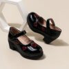 Adorable Princess Heart Girls Party Shoes in pink and white perfect for birthdays and special occasions Featuring a heart shaped design and comfortable fit