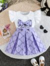 Adorable girls summer outfit Newnesss Summer Playdate Bow Skirt Set A charming two piece set featuring a stylish bow skirt and coordinating top