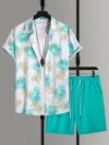 Relax and soak up the sun in the Newness Riviera Escape Tropical Print Set This lightweight polyester two piece set features a vibrant tropical print perfect for a summer getaway or a day at the beach