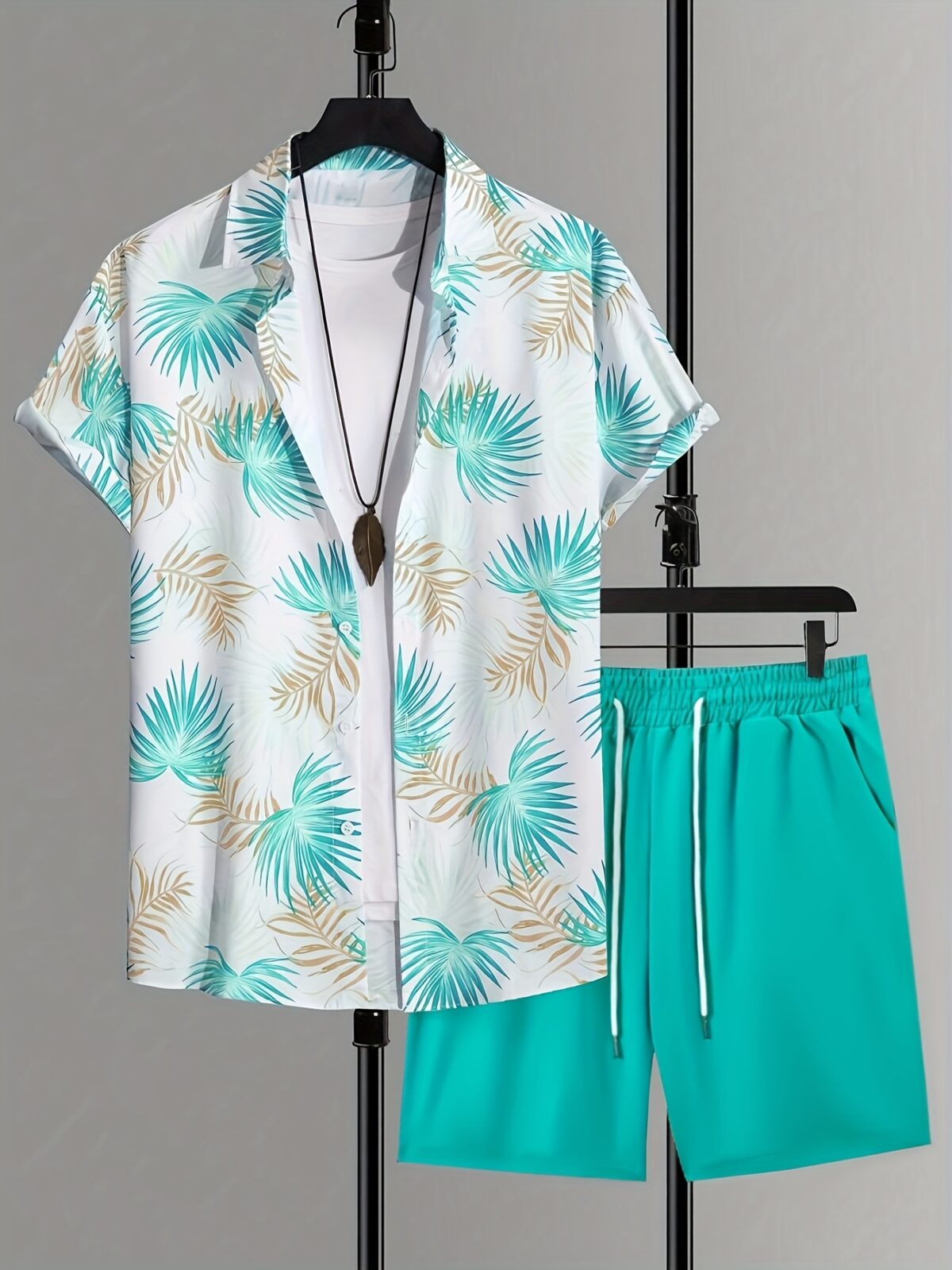 Relax and soak up the sun in the Newness Riviera Escape Tropical Print Set This lightweight polyester two piece set features a vibrant tropical print perfect for a summer getaway or a day at the beach