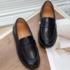 Newness Stride Rite Boys Slip Ons in navy blue showcasing polished style and effortless comfort Perfect for school formal events or everyday wear