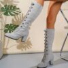 Newness Lace Up Gray High Heels Modern elegance personified Stunning gray high heels with lace up detail Shop the latest collection now