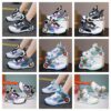 Stylish and comfortable Velocity Kids basketball shoes by Newness perfect for active play Image shows kids shoes in detail