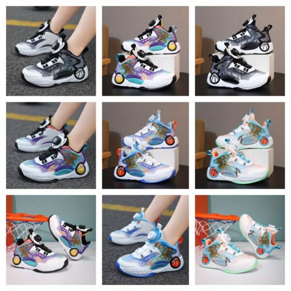 Stylish and comfortable Velocity Kids basketball shoes by Newness perfect for active play Image shows kids shoes in detail