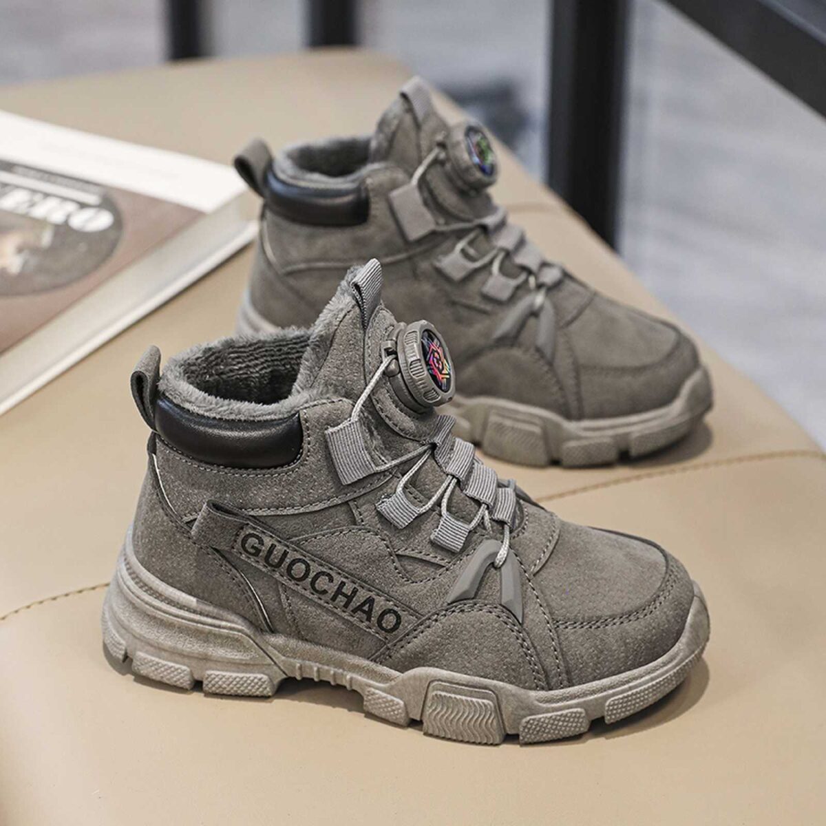 Stylish boys high top sneakers from Newness perfect for winter adventures Durable and fashionable design in a range of colors