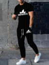 Model wearing the Newness Dubai Nights Mens Casual Set a stylish and comfortable two piece outfit perfect for summer evenings The set features a modern fit and breathable fabric