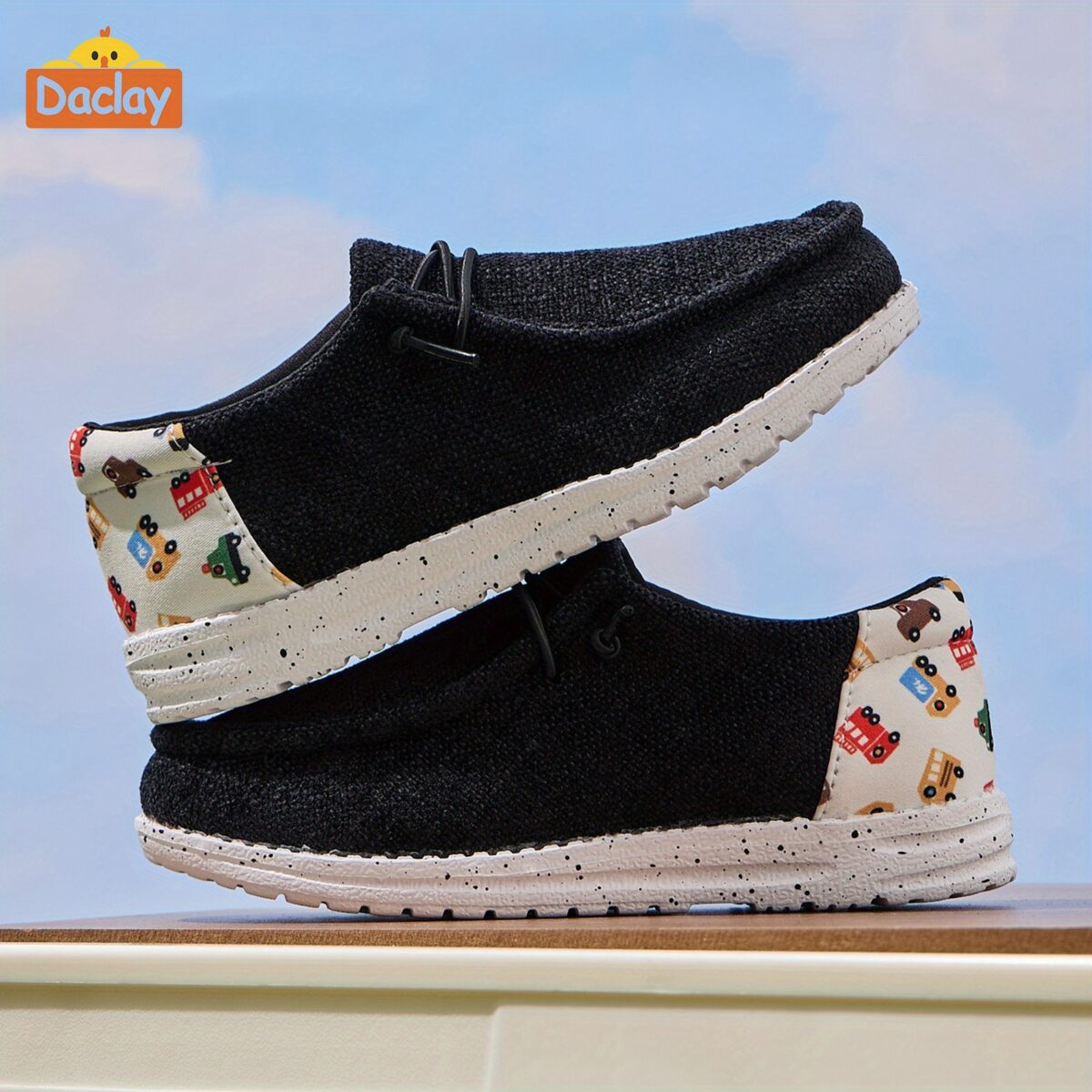Kids Playful Plaid Slip Ons by Newness stylish and comfortable DACLAY plaid slip on shoes with breathable fabric and cushioned insole