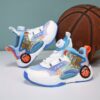 Stylish and comfortable Velocity Kids basketball shoes by Newness perfect for active play Image shows kids shoes in detail