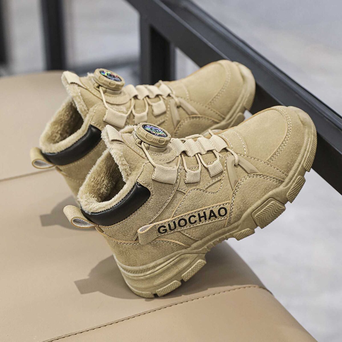 Stylish boys high top sneakers from Newness perfect for winter adventures Durable and fashionable design in a range of colors