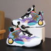 Stylish and comfortable Velocity Kids basketball shoes by Newness perfect for active play Image shows kids shoes in detail