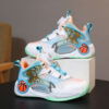 Stylish and comfortable Velocity Kids basketball shoes by Newness perfect for active play Image shows kids shoes in detail