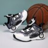 Stylish and comfortable Velocity Kids basketball shoes by Newness perfect for active play Image shows kids shoes in detail