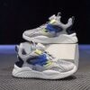 Newness Dynamic Play Kids Mesh Sneakers in action A boy energetically playing showcasing the stylish and breathable design of the shoes