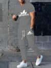 Model wearing the Newness Dubai Nights Mens Casual Set a stylish and comfortable two piece outfit perfect for summer evenings The set features a modern fit and breathable fabric