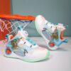Stylish and comfortable Velocity Kids basketball shoes by Newness perfect for active play Image shows kids shoes in detail