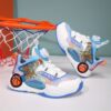 Stylish and comfortable Velocity Kids basketball shoes by Newness perfect for active play Image shows kids shoes in detail