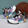 Stylish and comfortable Velocity Kids basketball shoes by Newness perfect for active play Image shows kids shoes in detail