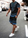 Coastal Escape Mens Summer Set Premium polyester two piece outfit in a stylish modern design perfect for summer Model showcases the sets comfort and fit