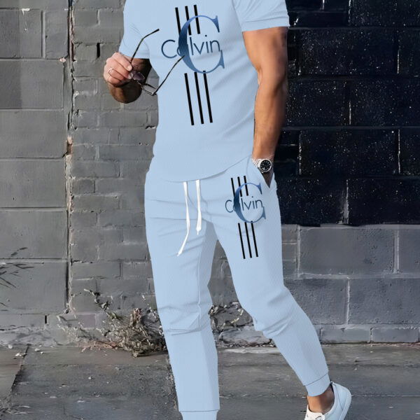 Model wearing the Dubai Breeze Mens Summer Outfit by Newness showcasing its breathable fabric and modern design Perfect for a summer day in Dubai or any occasion