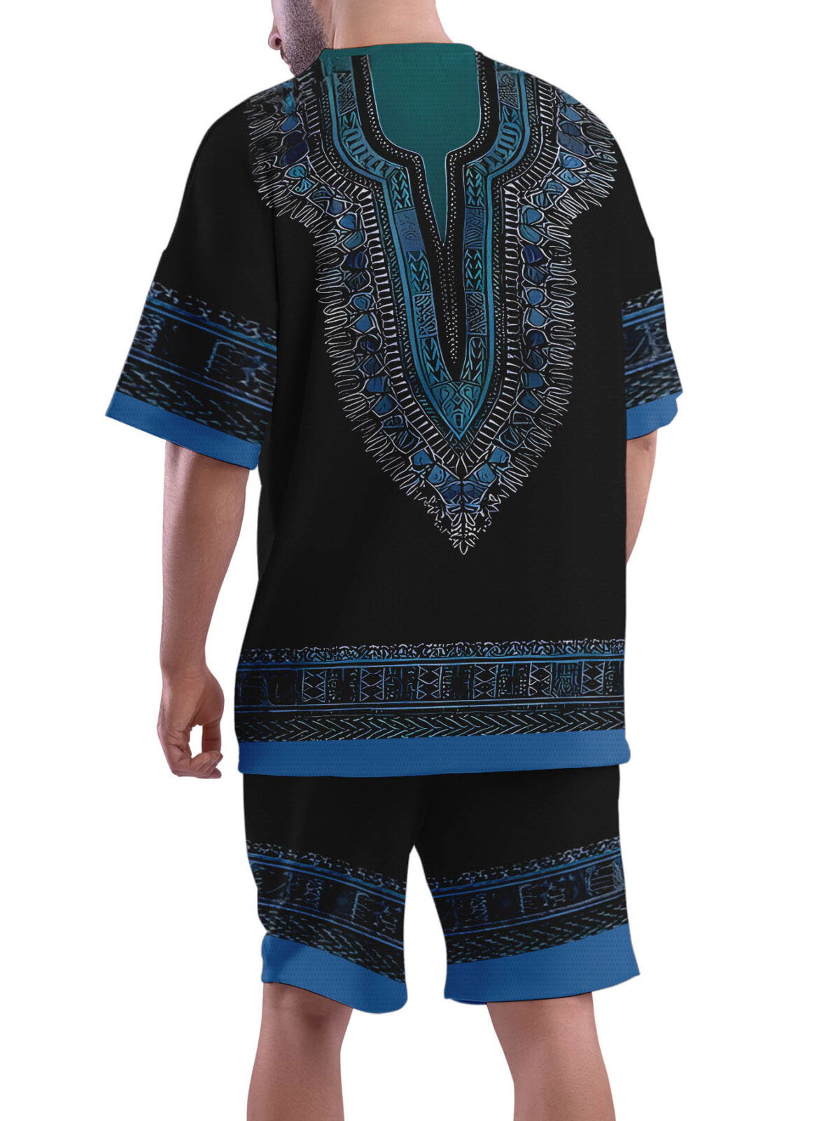 Coastal Escape Mens Summer Set Premium polyester two piece outfit in a stylish modern design perfect for summer Model showcases the sets comfort and fit