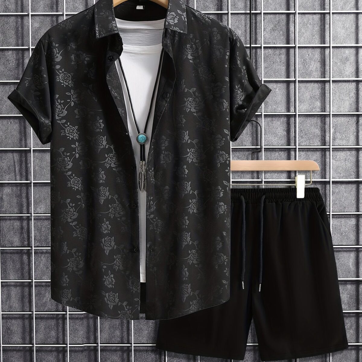 Stylish woman wearing the Newness Modern Floral Print Set a chic and effortless summer outfit perfect for any occasion