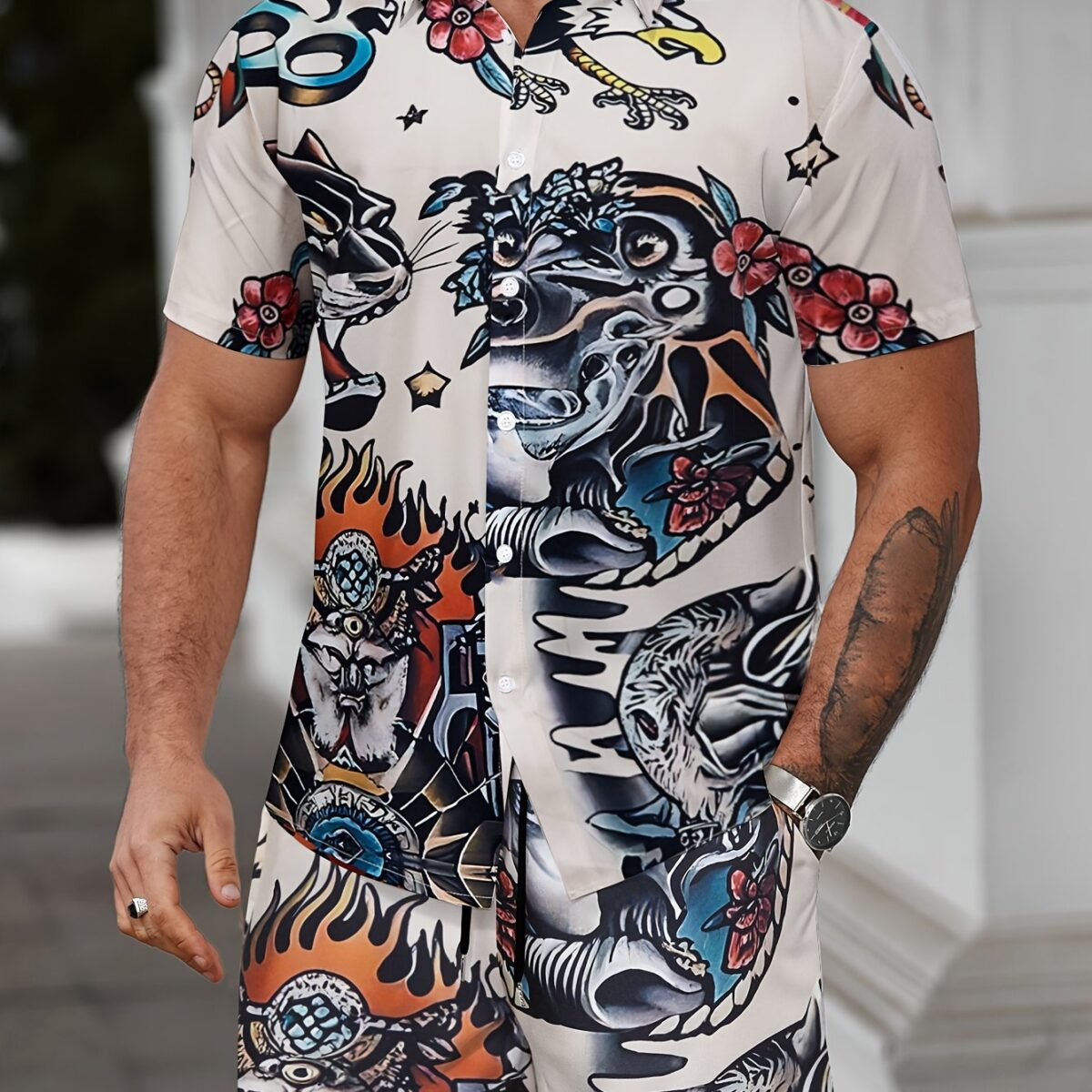 Embrace effortless cool in the Newness Havana Nights Printed Resort Shirt This stylish shirt is perfect for summer getaways and relaxed evenings