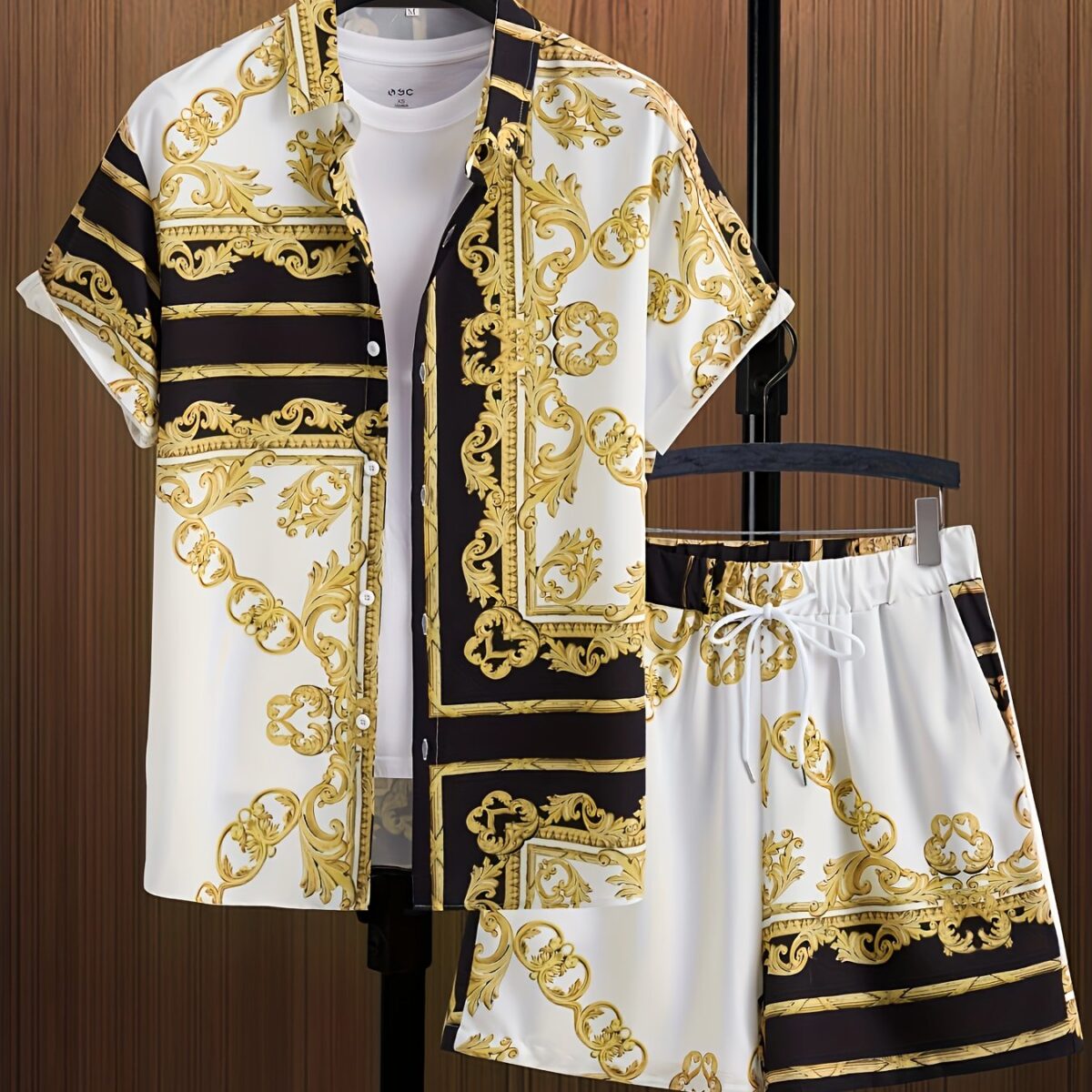 Elevate your summer style with the Newness Dubai Nights Geometric Print Set This chic and effortless set features a geometric print