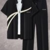 Newness Chicago Mens Casual Two Piece Set Stylish letter print two piece outfit perfect for any casual occasion