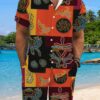The Newness Riviera Escape Printed Summer Set A stylish and comfortable summer outfit perfect for both beach days and city nights The model is wearing the matching top and bottom showcasing the vibrant print