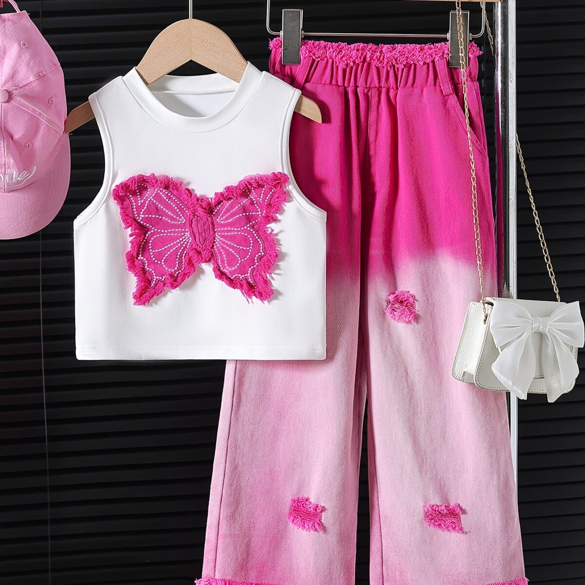 Stylish ombre pants set in sunset hues for girls perfect for summer Trendy kids fashion from Newness